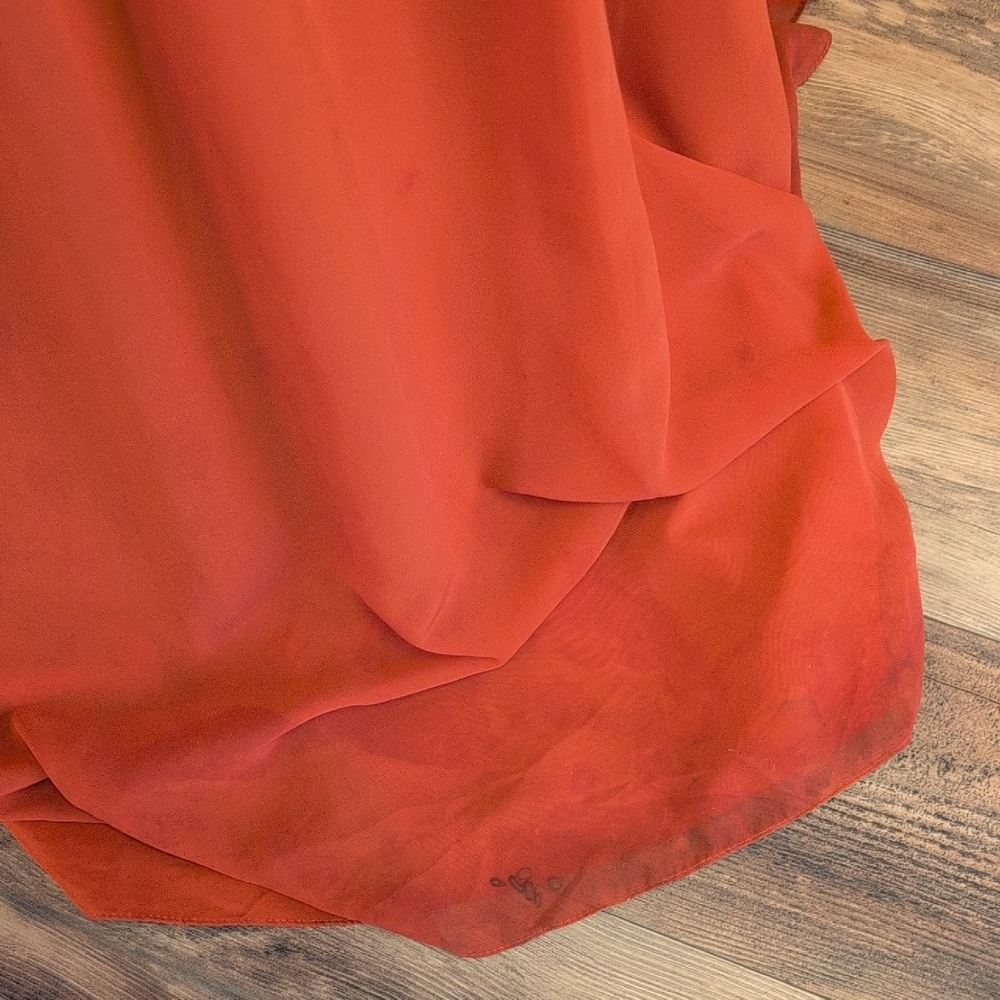 Azazie Strapless Burnt Orange Prom Bridesmaid Formal Dress Gown 14        CC132 - Picture 6 of 13